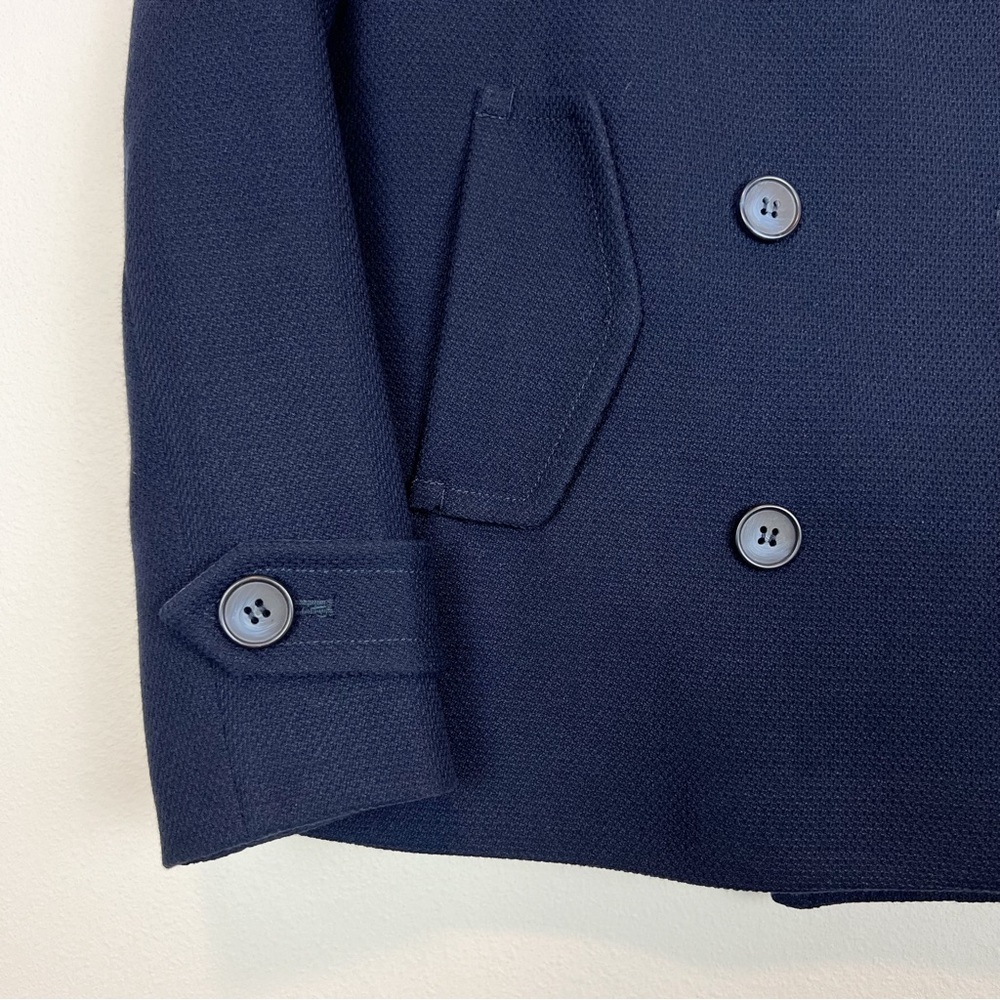 1901 Nordstrom Navy Blue Double Breasted Peacoat Size XS Petite - Picture 2 of 8